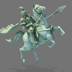 现代古代三国将军雕塑装置3D模型下载